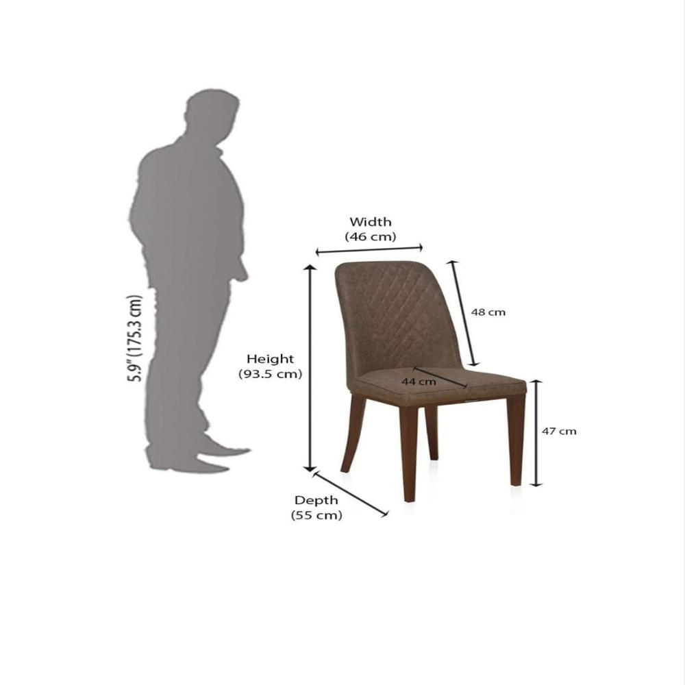 Nilkamal Veri (With Cucina Dining Chair) 6 Seater Dining Set - Wood Frame, 90d X 160w X 75h Cm, Brown Finish | Eco-friendly, Smooth Finish, Warranty Included