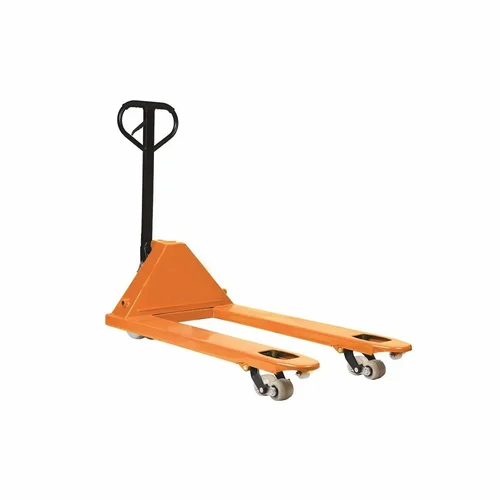 Hand Pallet Truck - Nylon Wheels, 500 kg Lifting Capacity, 200 mm Max Lifting Height, Yellow, Hand Operated for Industrial Use