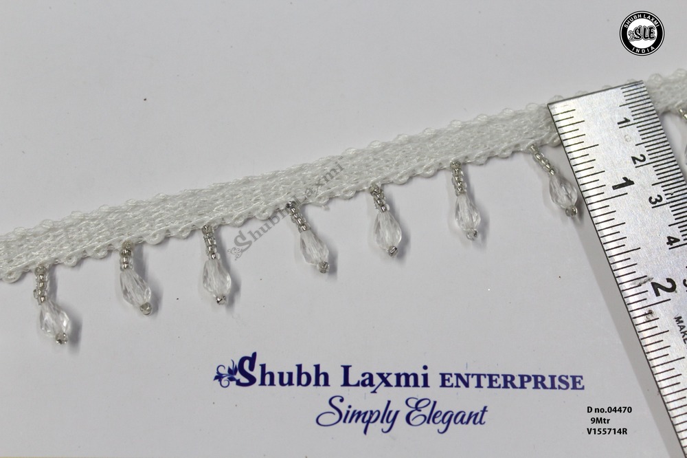 White Moti Latkan Lace