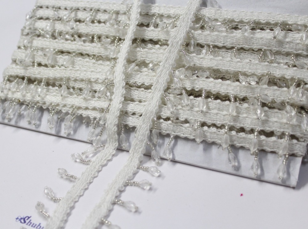 White Moti Latkan Lace