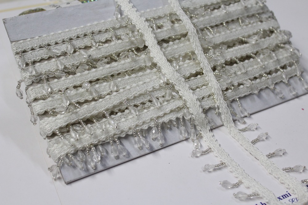 White Moti Latkan Lace