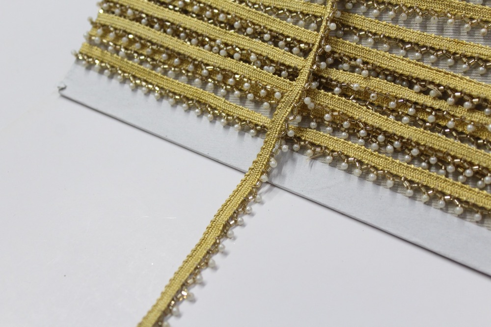 Moti Border Lace - Color: Golden