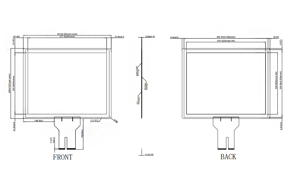 19 inch capacitive touch screen, industrial monitor touch screen