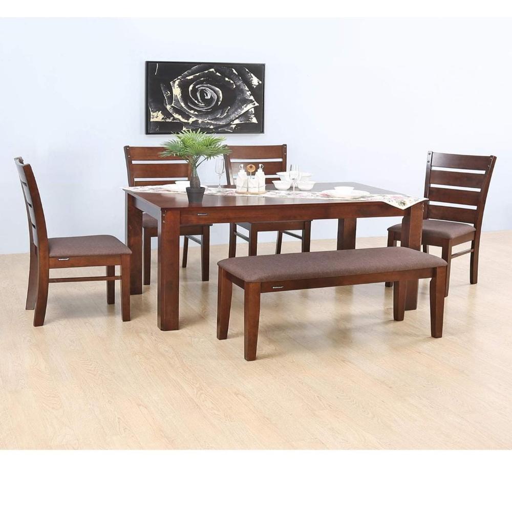 NILKAMAL GARNET 4 CHAIR & 1 BANCH DINING SET