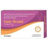 Myoinositol D-Chiro Inositol N-Acetyl Cysteine Q-10 Co enzyme Beta Carotene Multivitamin And Multiminerals Tablets
