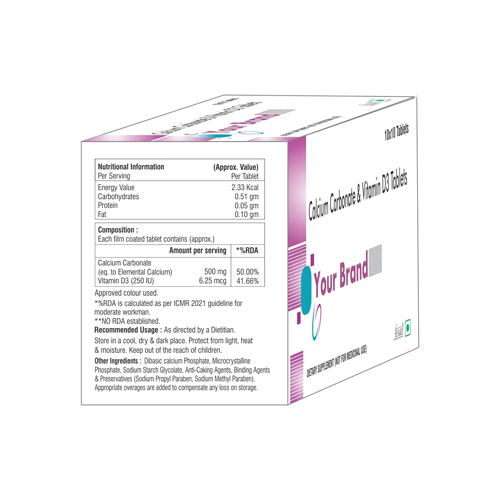 Calcium Carbonate And Vitamin D3 Tablets