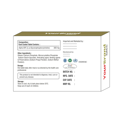 300mg Alpha GPC L-a Glycerophosphorylcholine Tablets