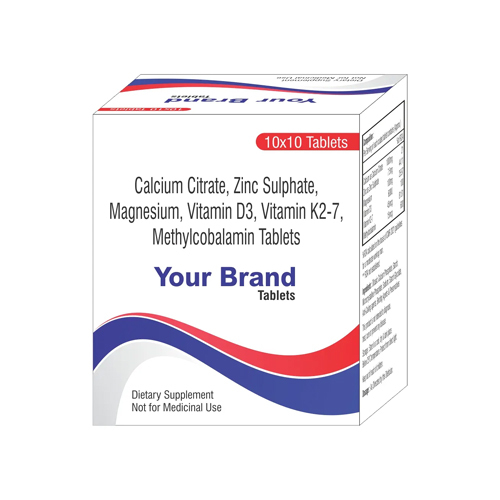 Calcium Citrate Zinc Sulphate Magnesium Vitamin D3 Vitamin K2-7 Methylcobalamin Tablets
