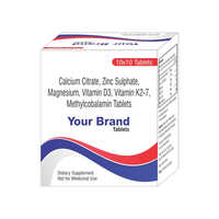 Calcium Citrate Zinc Sulphate Magnesium Vitamin D3 Vitamin K2-7 Methylcobalamin Tablets