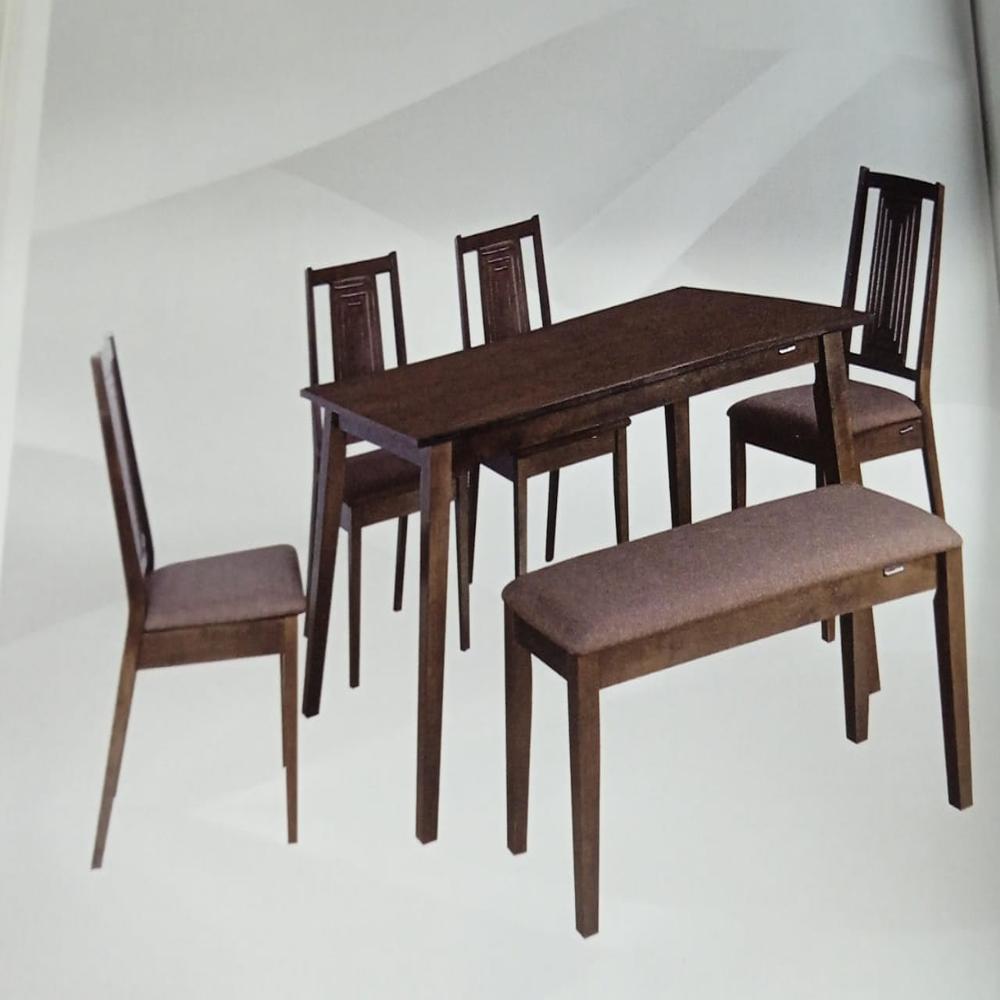 NILKAMAL AMBER 4 CHAIR & 1 BANCH DINING SET 