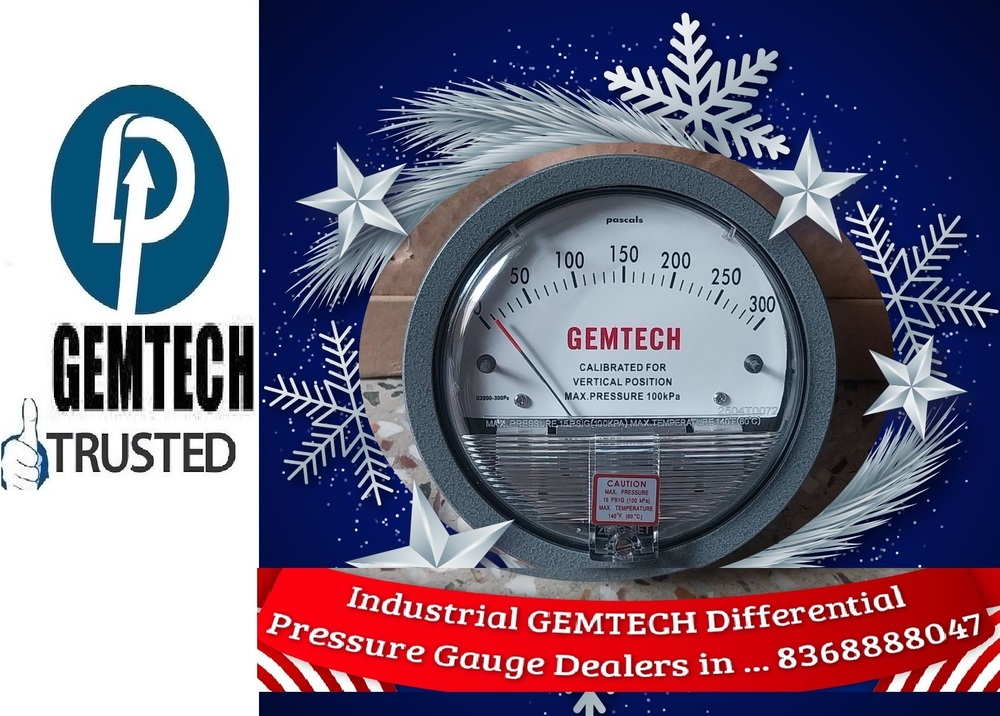 Gemtech Differential Pressure Gauges Distributors India by Kalol Gandhi Nagar Gujarat