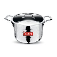 Triply Hammered Stew Pot / Biryani Pot With Steel Lid 20 Cm - Interior Coating: Ceramic