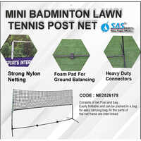 Sas Sports Portable Mini Badminton Net With Stand Poles - Color: White An D Black
