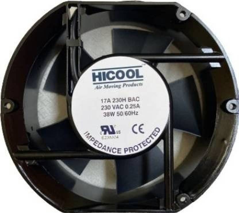 HICOOL 17A230HBAC Axial Fan 230V-38W 0.25A DC Air cooling Fan 172*150*51mm 2Pin Cooler  (Black, Metal)