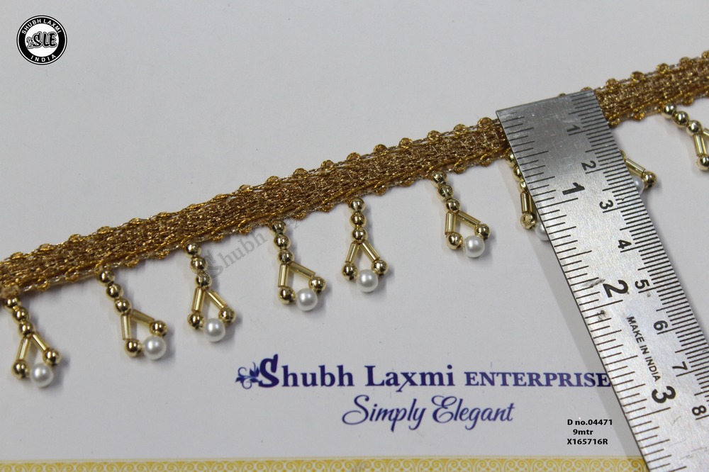 Fancy Golden  Latkan Lace