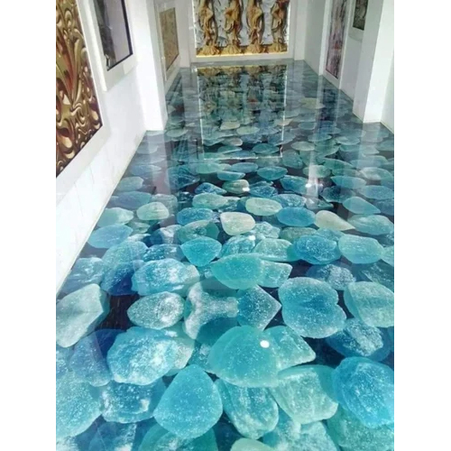 3D Floor Tiles - Color: Sky Blue