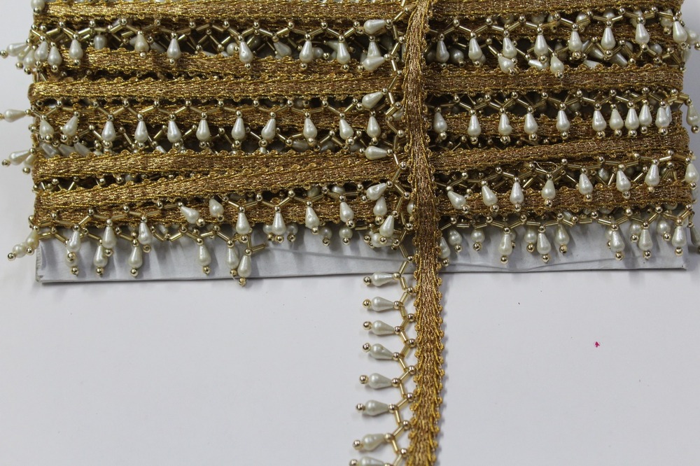 Golden Moti ,Latkan Lace - Decoration Material: Beads