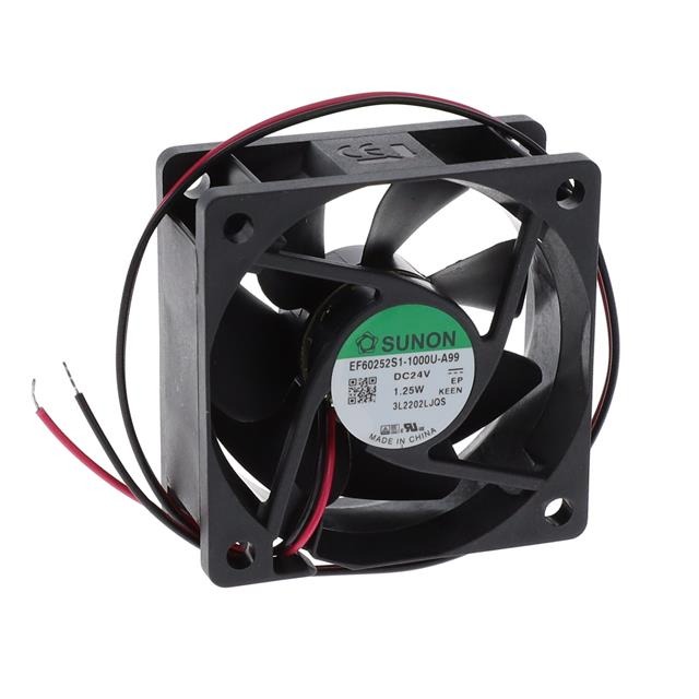 SUNON EF60252S1-10000-A99 Axial Fan 24V-1.25W DC Brushless Air Cooling Fan 4500 RPM 6025mm 2Wire