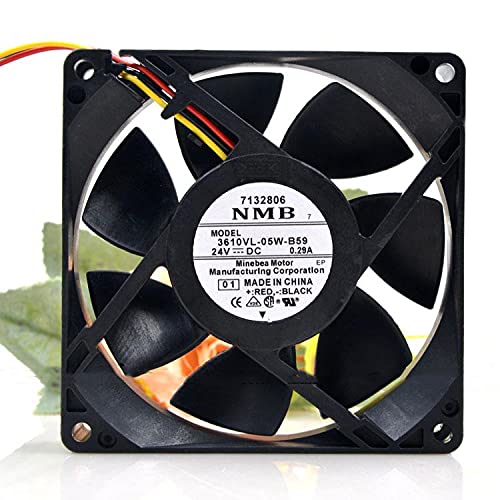 Nmb 3610vl-05w-b59 24v 0.29a 9025 Inverter Cooling Fan 9cm - Color: Black