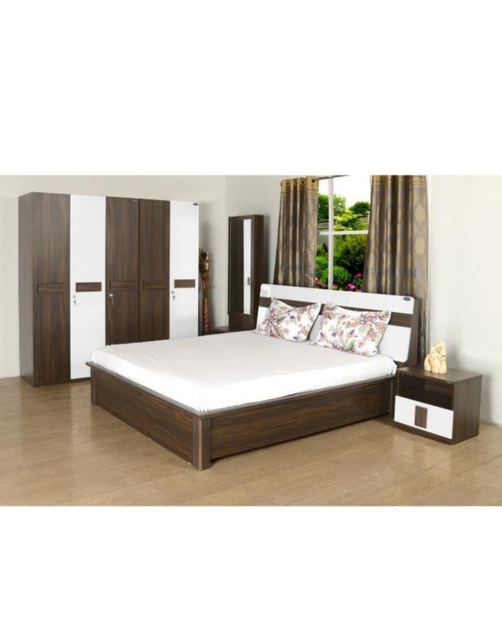 NILKAMAL LODGY 3 DOOR WARDROBE , KING BED , SIDE TABLE, DESSING TABLE BEDROOM SET 