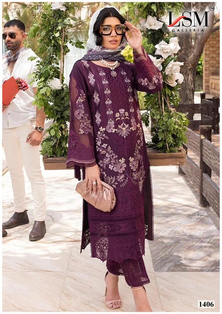LSM Parian Dream Vol-14  Karachi Dress Material