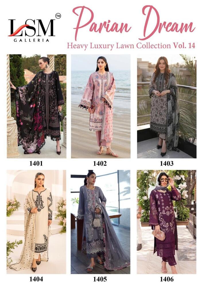 LSM Parian Dream Vol-14  Karachi Dress Material