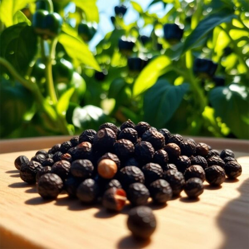 Black Pepper - Raw Pieces | Food Grade, Bold Black Color, Long Shelf Life of 12 Months, Ideal for Culinary Seasoning and Recipes