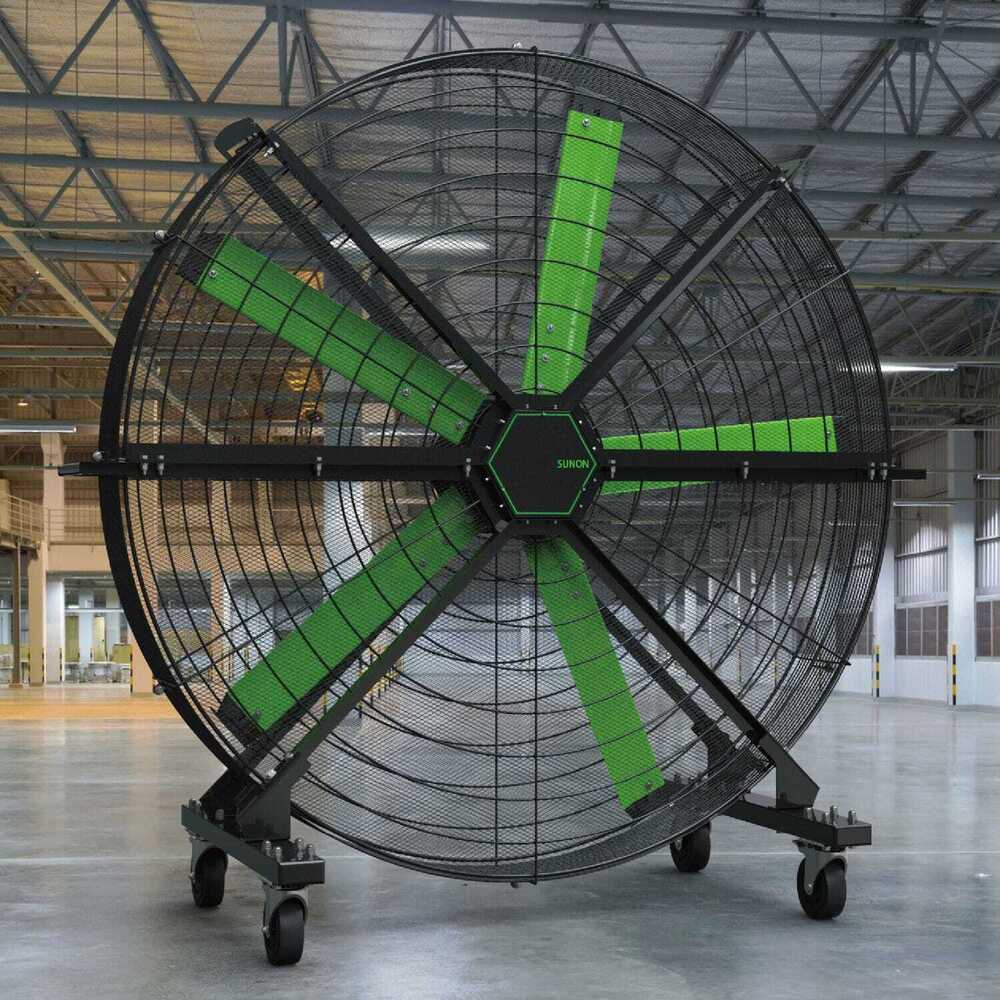 Hvls Fan - Aluminum Alloy, 7-24 Ft Diameter, 0.75-1.5 Kw Power, 0-120 Rpm Speed | Ceiling Mount, Covers 250-18,000 Sq Ft, Ideal For Warehouses & Factories