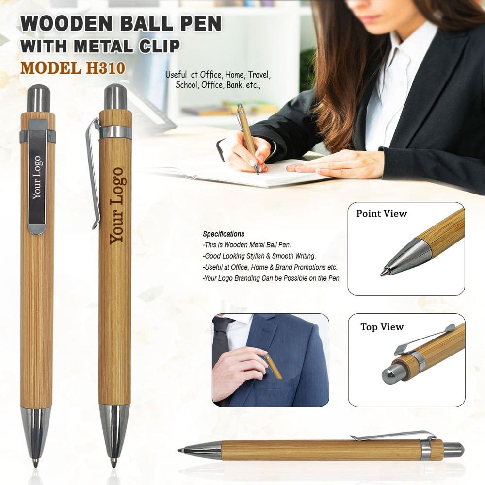 Wooden Ball Pen With Metal Clip - Use: Corporate Gift & Promotional Gift