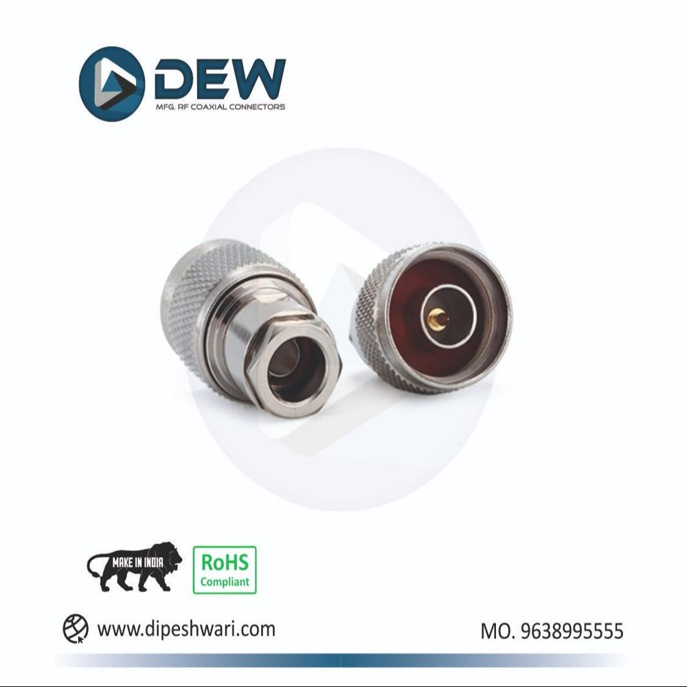 Rf Connectors N Connectors - Metal, Silver Color | Threaded Coupling, 50 Ohm Impedance, Up To 18 Ghz Frequency Range, Durable Brass Design
