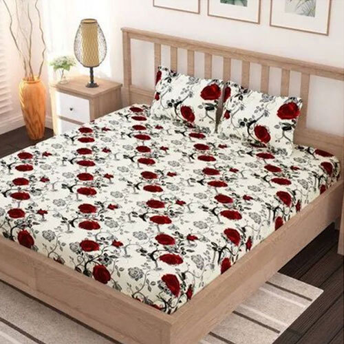 Floral Print Double Cotton Bed Sheet