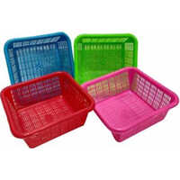Square Plastic Basket - Color: Multi Color