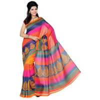 Multicolor Designer Silk Saree - Cotton Silk, Multicolor | Printed, Fancy Party Wear