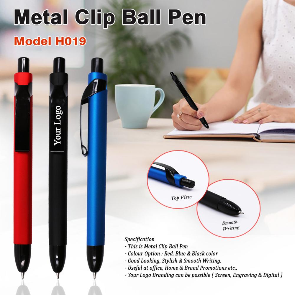Metal Clip Plastic Ball Pen