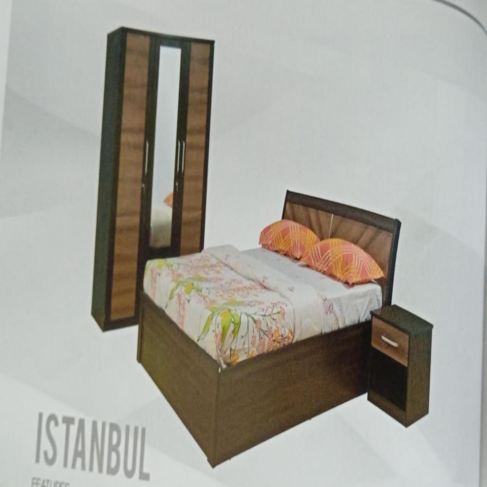 NILKAMAL ISTANBUL 3 DOOR WARDROBE, KING BED, SIDE TABLE BEDROOM SET 