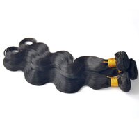 Brazilian Wavy Hair 3 Bundles Black Remy Human Hair Extensions Machine Weft Brazilian Virgin Hair  (10 10 12 Inches)
