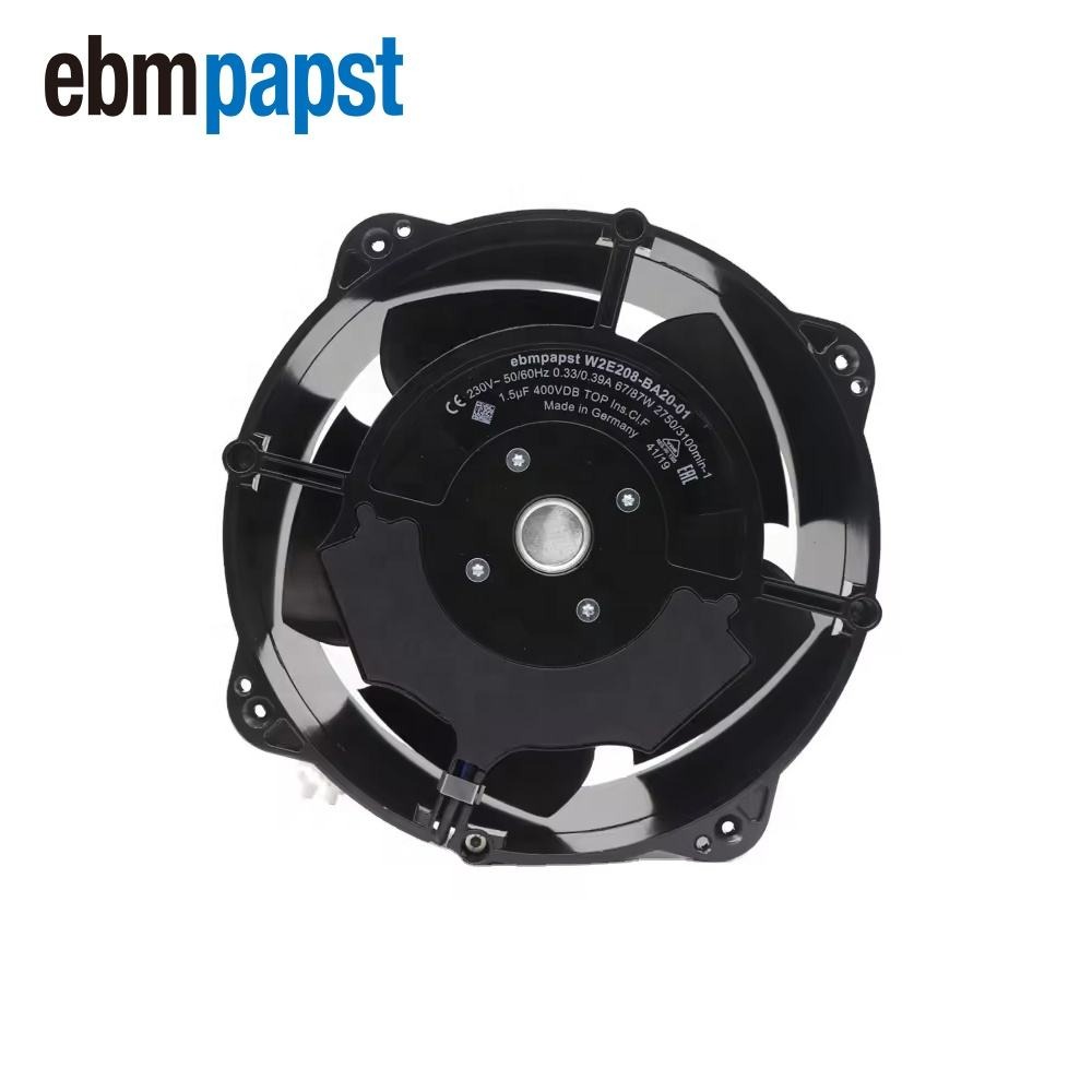 ebmpapst W2E208-BA20-01 240x80mm 230V AC 0.39A 87W 2750 R/min 544CFM 68dBA Ball Bearing Inverter Axial Cooling Fan