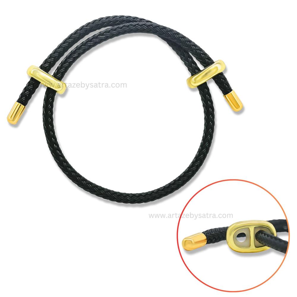 Black Adjustable Bracelet | Size : 2.5inch | Qty : 1pc