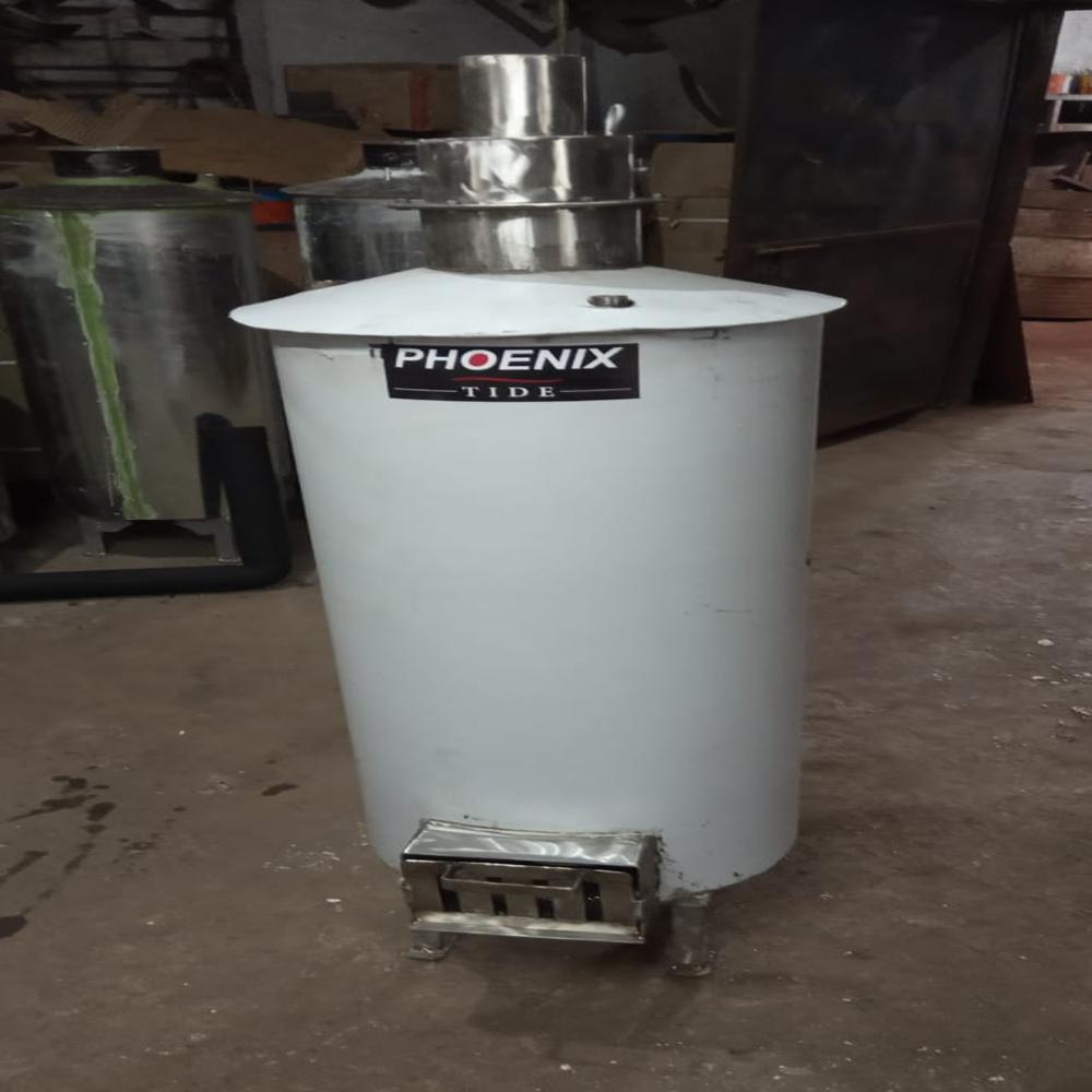 Stainless Steel Biomass Water Heater 100 Liters - Color: White