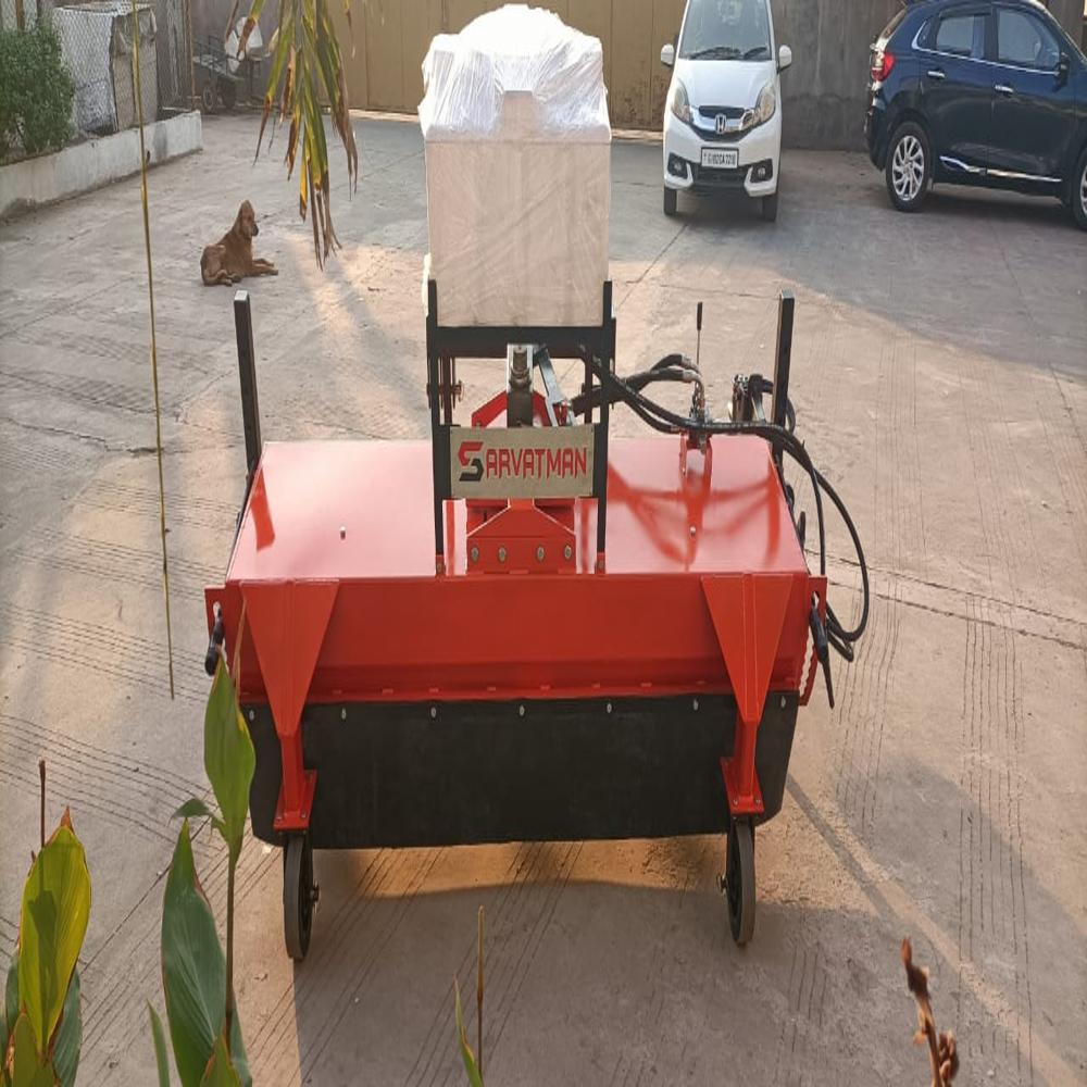 Tractor Mounted Road Broomer - Color: Yellow & Water Blue