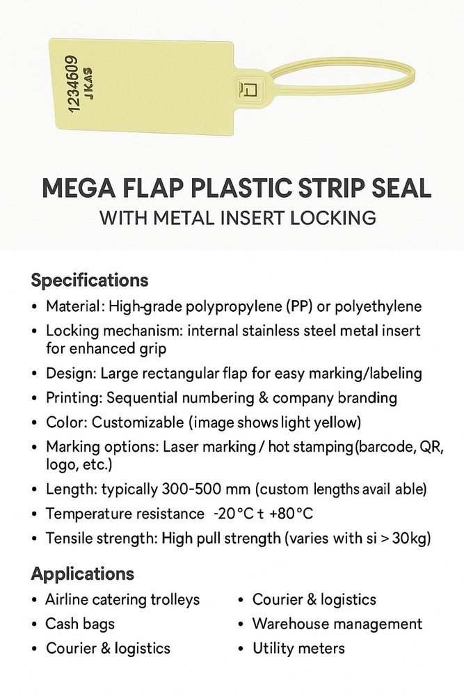 Mega Flap Plastic Strip Seals With Metal Insert Locking
