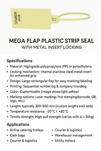 Mega Flap Plastic Strip Seals With Metal Insert Locking
