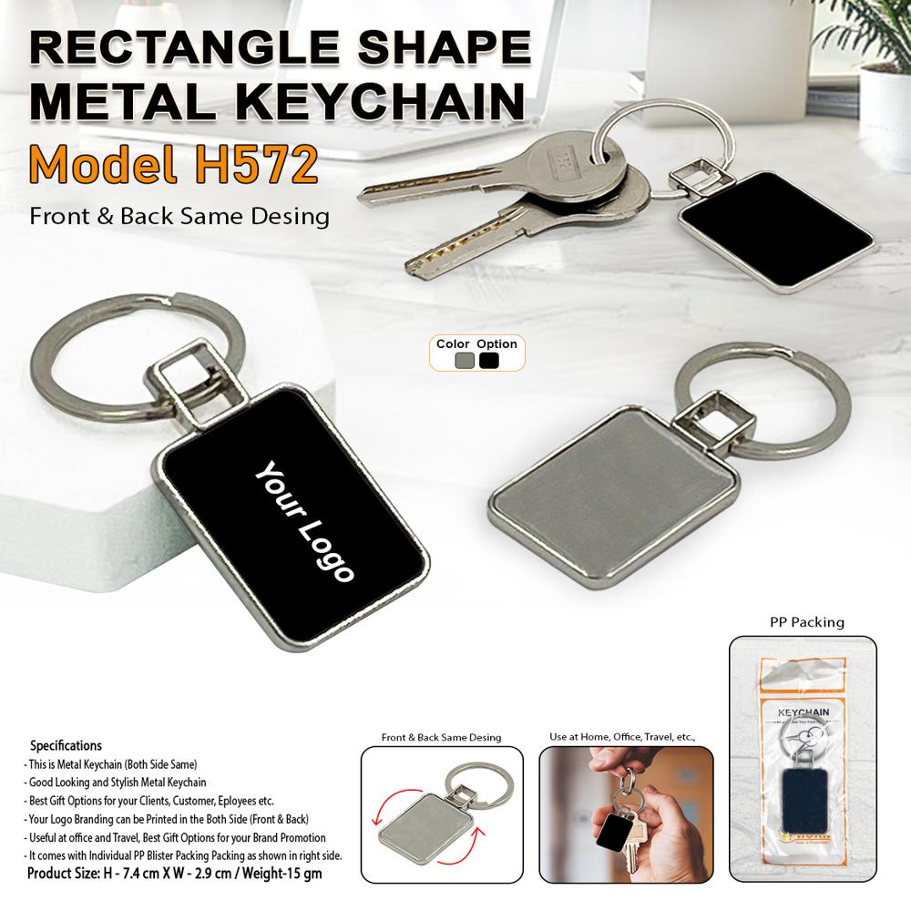 Metal Keychain - Stainless Steel & Zinc Alloy | Silver/black Color, Custom Logo, Lightweight, Durable Design For Corporate & Promotional Gifts