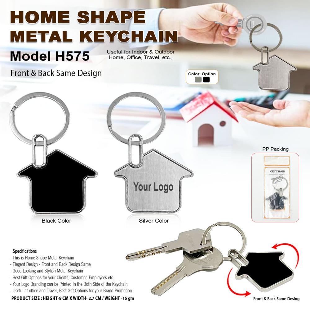 Metal Keychain - Stainless Steel & Zinc Alloy | Silver/black Color, Custom Logo, Lightweight, Durable Design For Corporate & Promotional Gifts