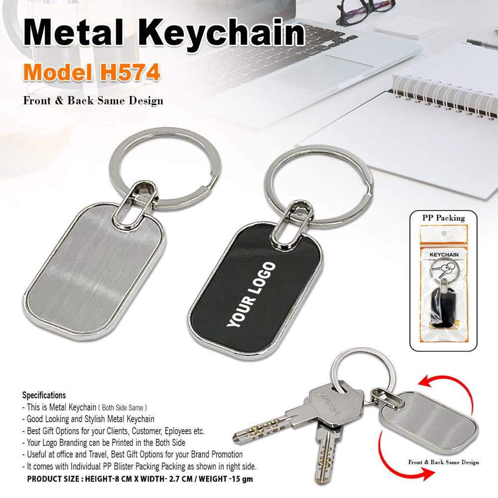 Metal Keychain - Stainless Steel & Zinc Alloy | Silver/black Color, Custom Logo, Lightweight, Durable Design For Corporate & Promotional Gifts