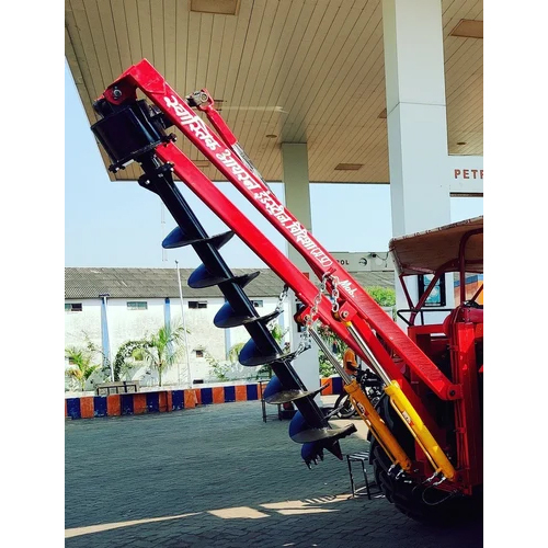 Pole Erection Machine With Hole Digger - Color: Red