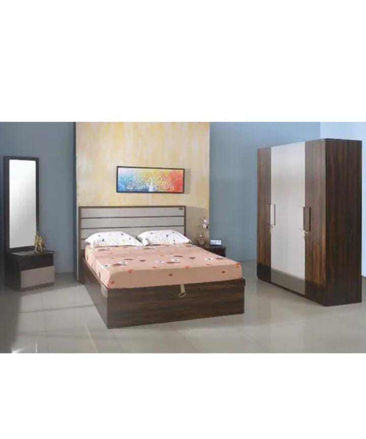 NILKAMAL ASTER 4 DOOR WARDROBE , DRESSING TABLE, KING BED , SIDE TABLE BEDROOM SET 