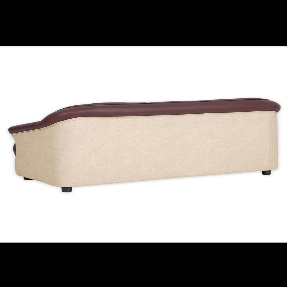 Nilkamal Bright Sofa Sets - Pvc Upholstery, Standard Size, Maroon Beige Color | Eco-friendly, Soft Foam Cushioning, Heavy-duty Solid Wood Support