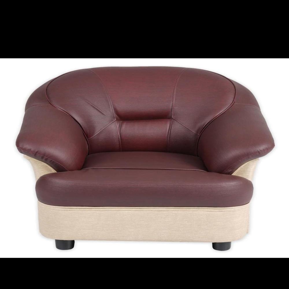 Nilkamal Bright Sofa Sets - Pvc Upholstery, Standard Size, Maroon Beige Color | Eco-friendly, Soft Foam Cushioning, Heavy-duty Solid Wood Support