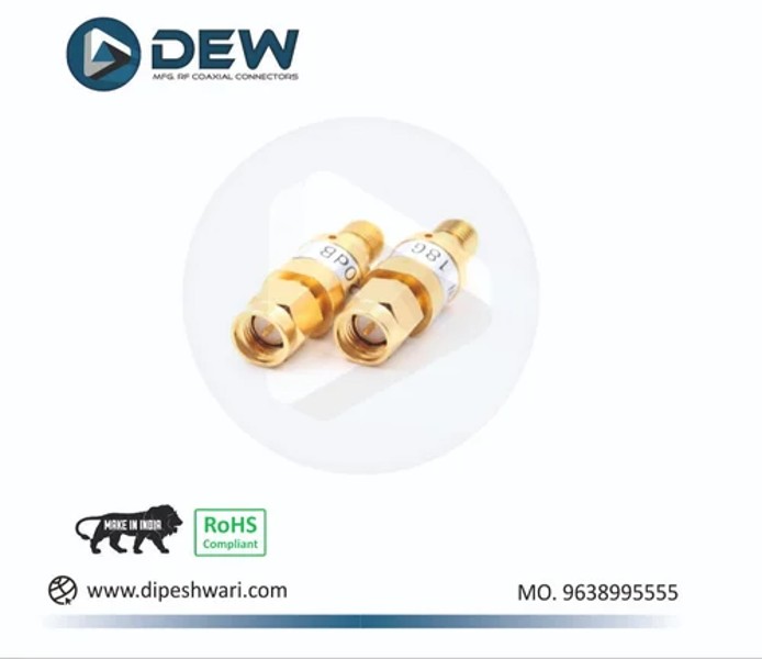 20db 2watt Sma Male To Female Adapter - Color: Golden